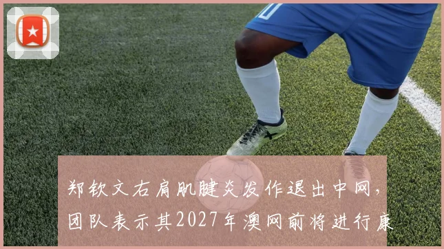 郑钦文右肩肌腱炎发作退出中网，团队表示其2027年澳网前将进行康复特训